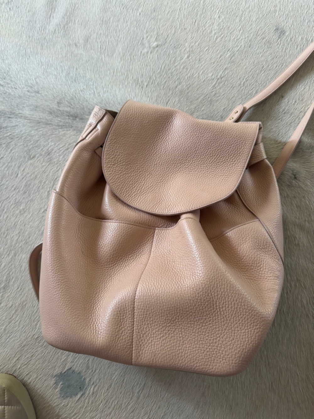 Cuyana Women's Soft Pebbled Leather Backpack - Blush